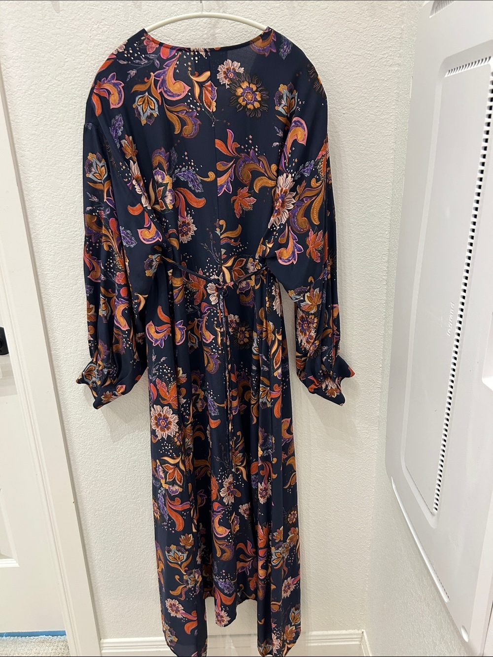 Johnny Was Navy Floral Maxi Dress with Pink & Orange Accents - Picture 5 of 8